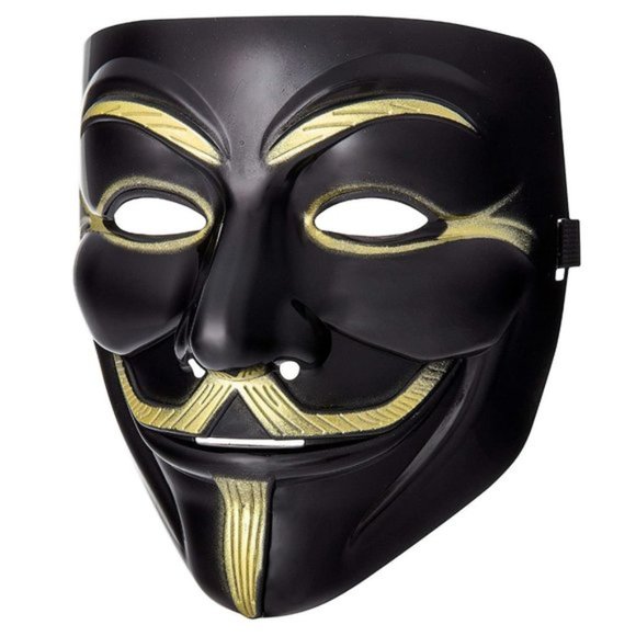 NEW NOVELTY MASK VENDETTA FAWKES ANONYMOUS (BLACK) - Picture 3 of 3